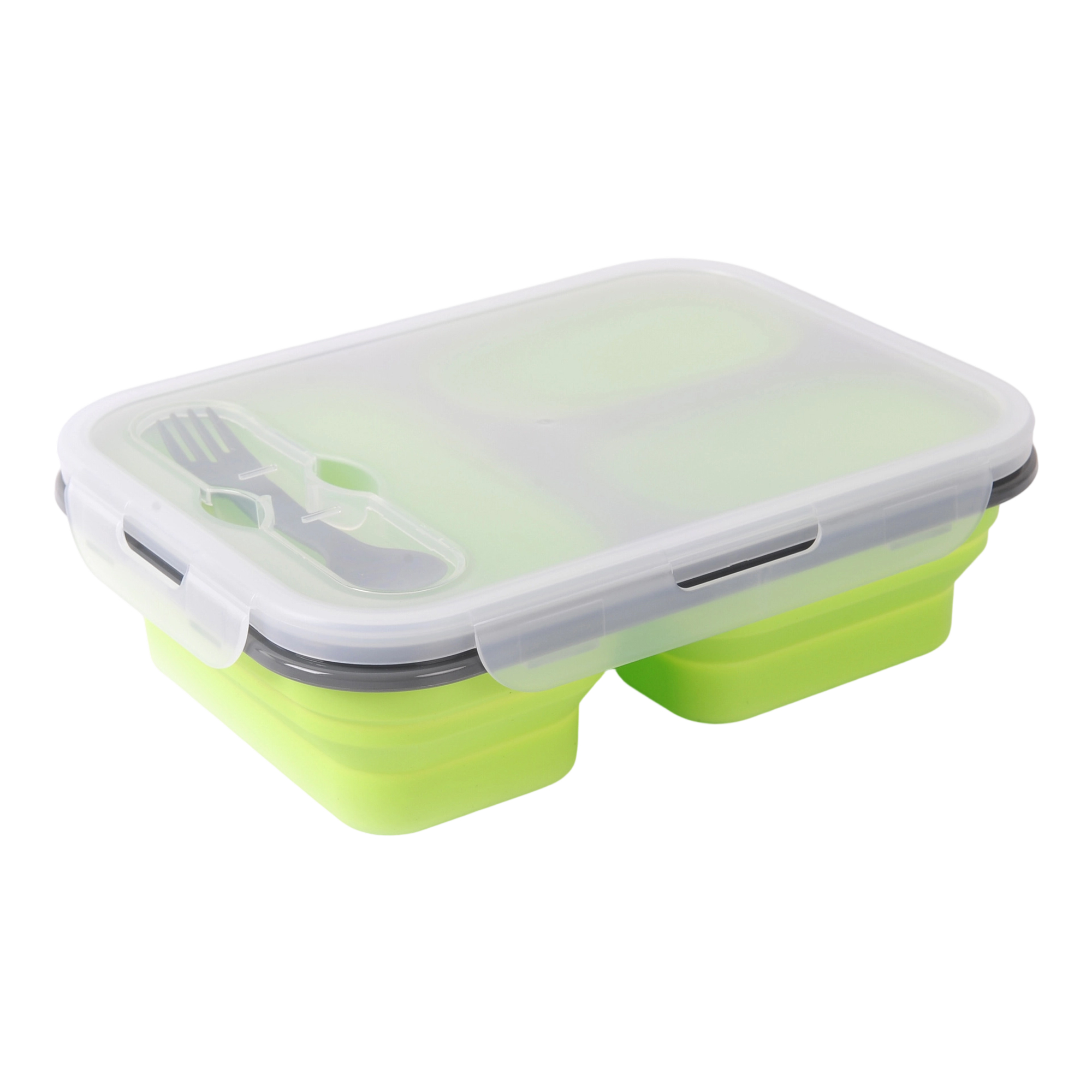 Collapsible Food Grade Silicone Lunch Box 9.36" x 6.83" x 1.37" 5