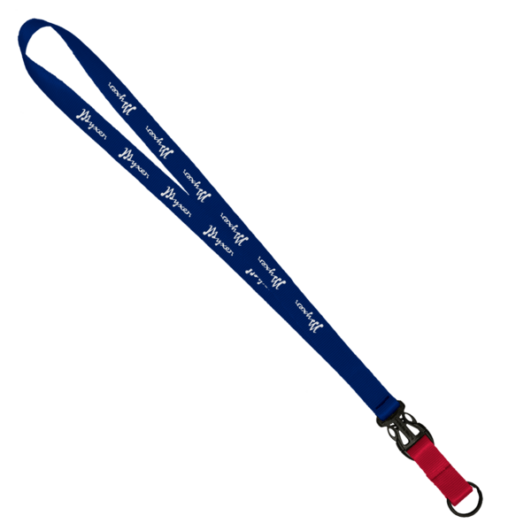 3/4" Multi color (Top and bottom) Nylon Lanyard with Plastic Slide Buckle R 298