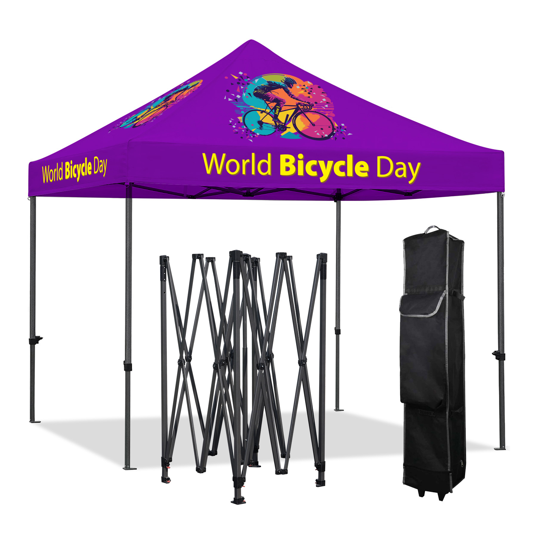 10'x10' Heavy Duty Steel Pop Up Canopy w/600 Denier Polyester 2