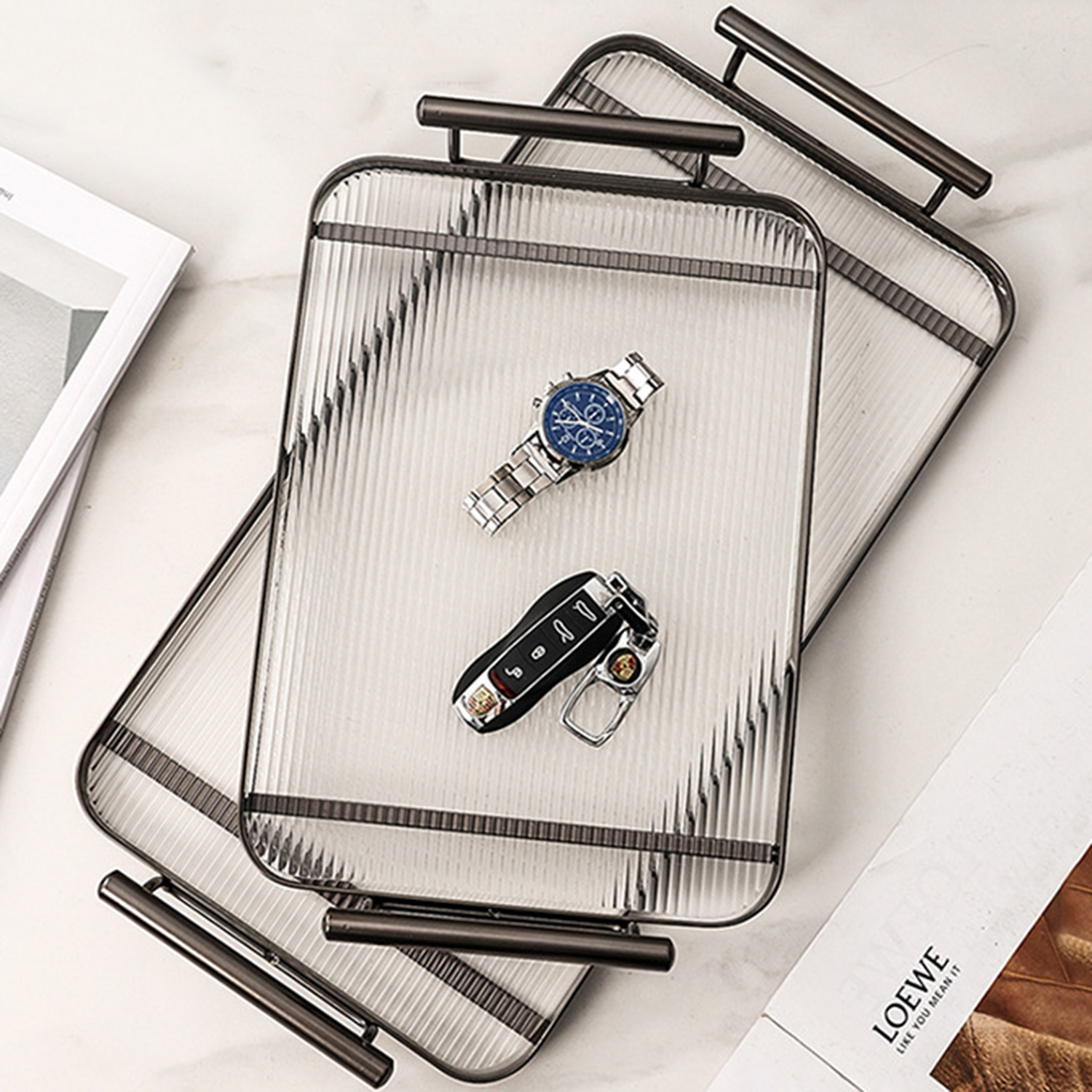 Acrylic Rectangle Decorative Tray 6