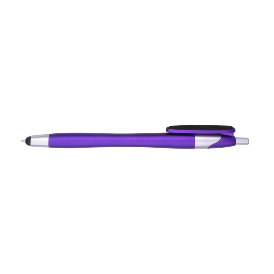 Ballpoint Pen & Stylus with Fiber Cloth Clip Cleaner – Colorful Barrel & Chrome Accents 11