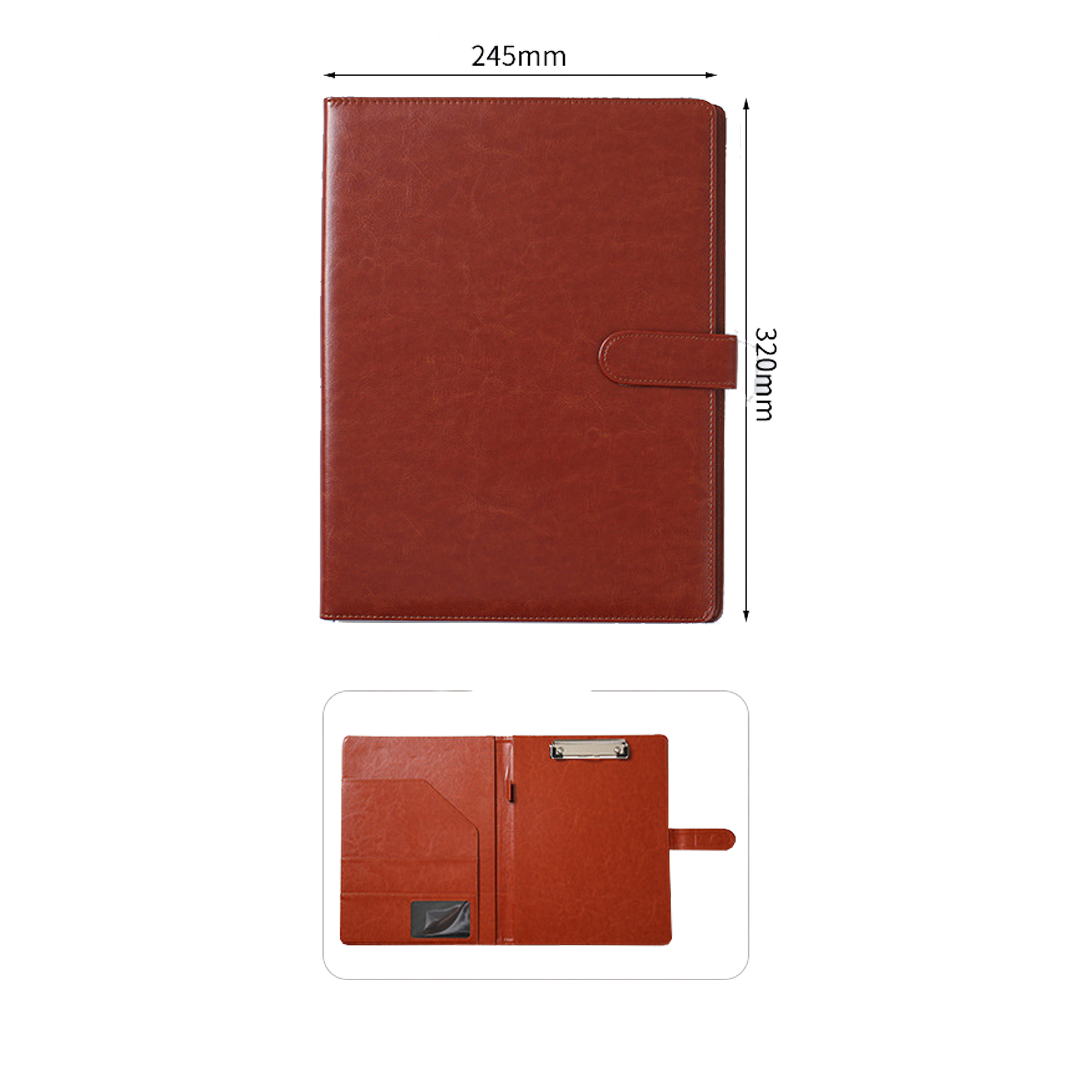 Debossed Leather Resume Portfolio Folder-Ocean 2