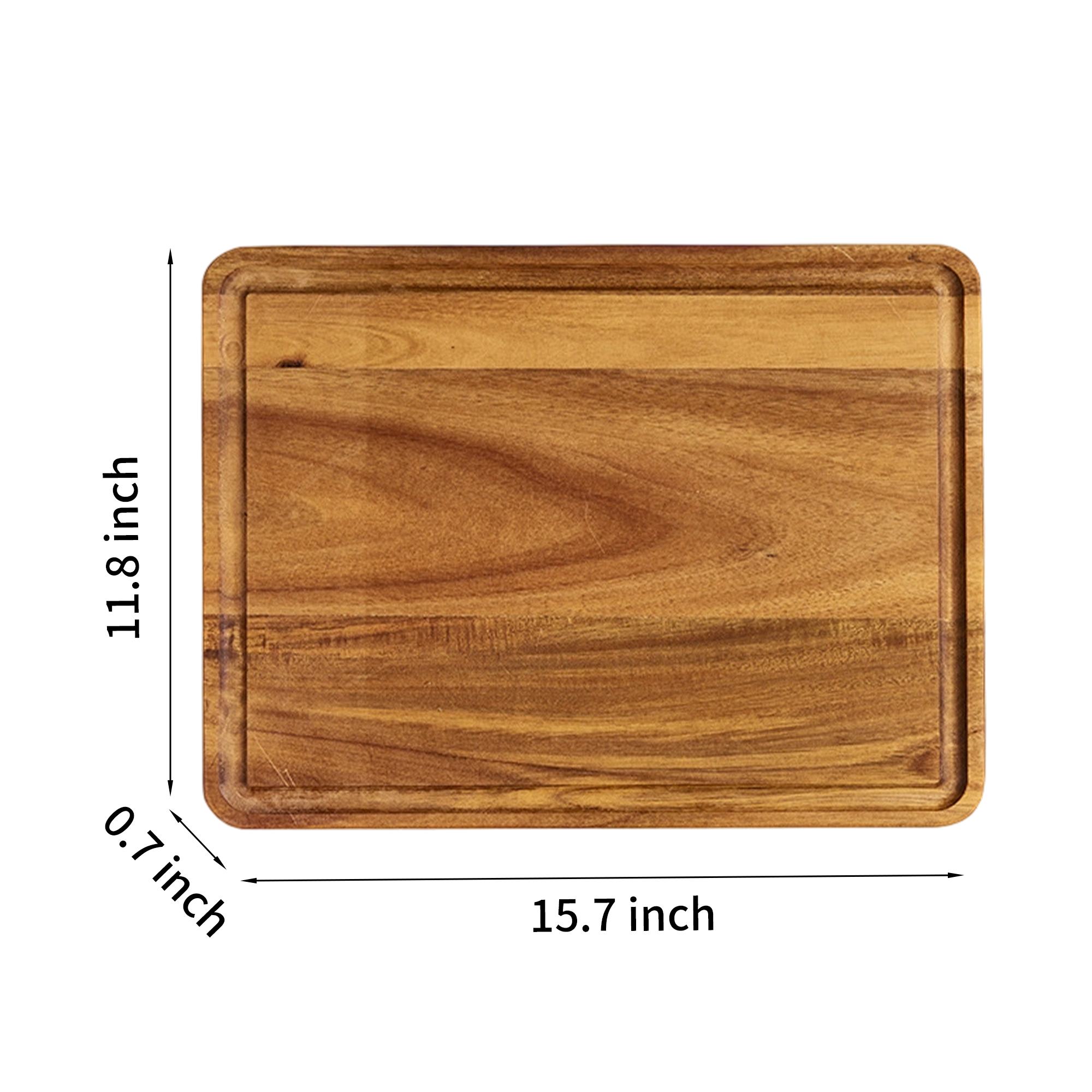 Acacia Wood Rectangular Cutting Board With Juice Groove 4