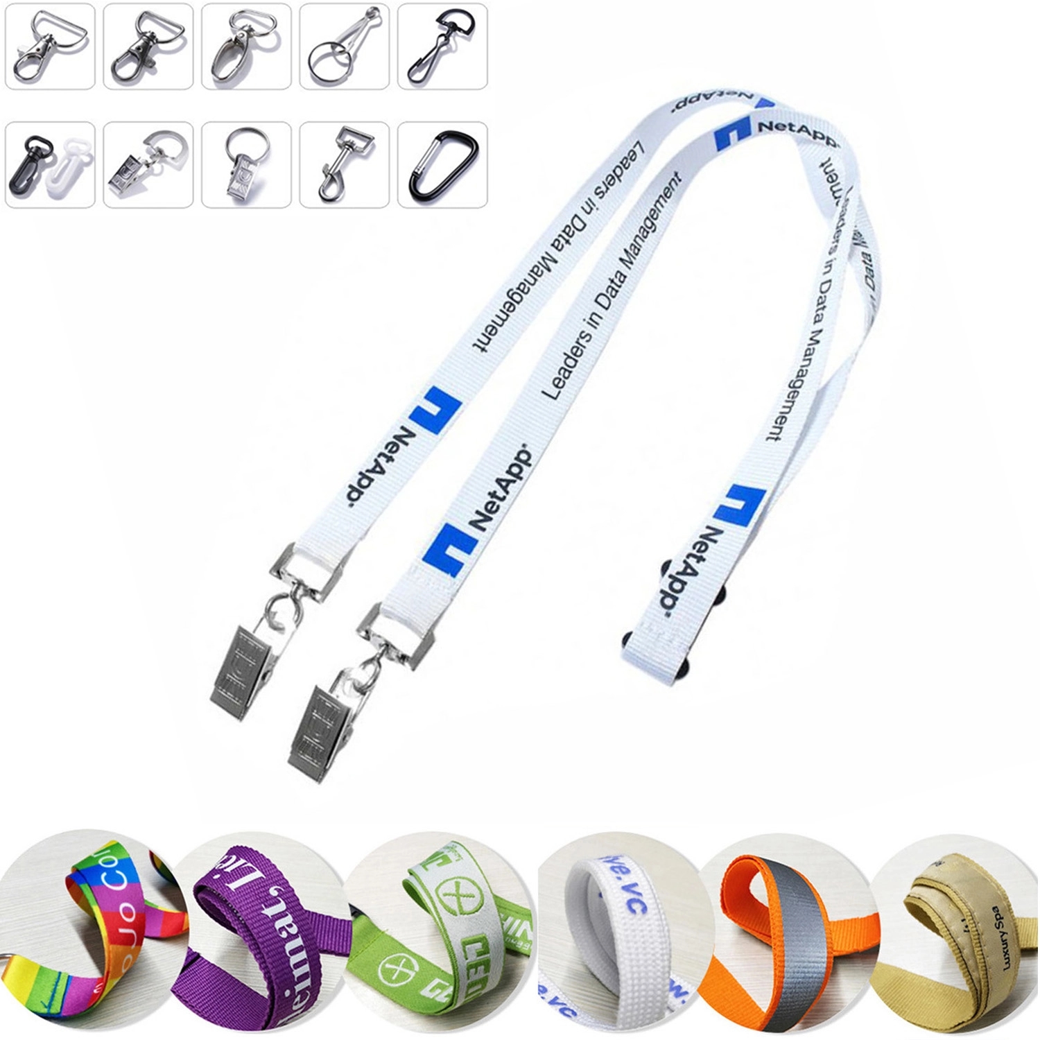 3/4" Lanyard w/ Bouble Bulldog Clip 2