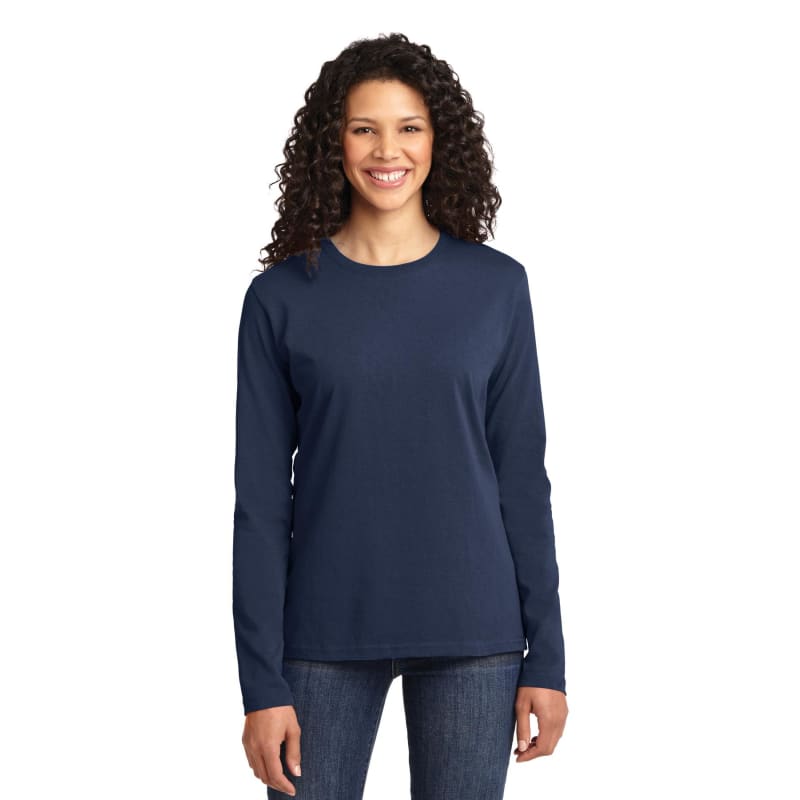 Port & Company Women's Long Sleeve Core Cotton Tee. 48
