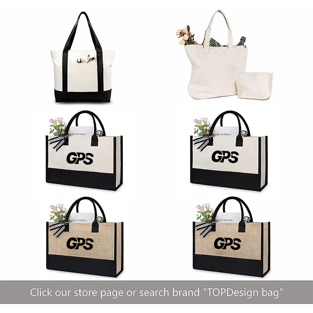 Customizable Initial Jute Tote Bag, custom tote bag with logo imprint 3