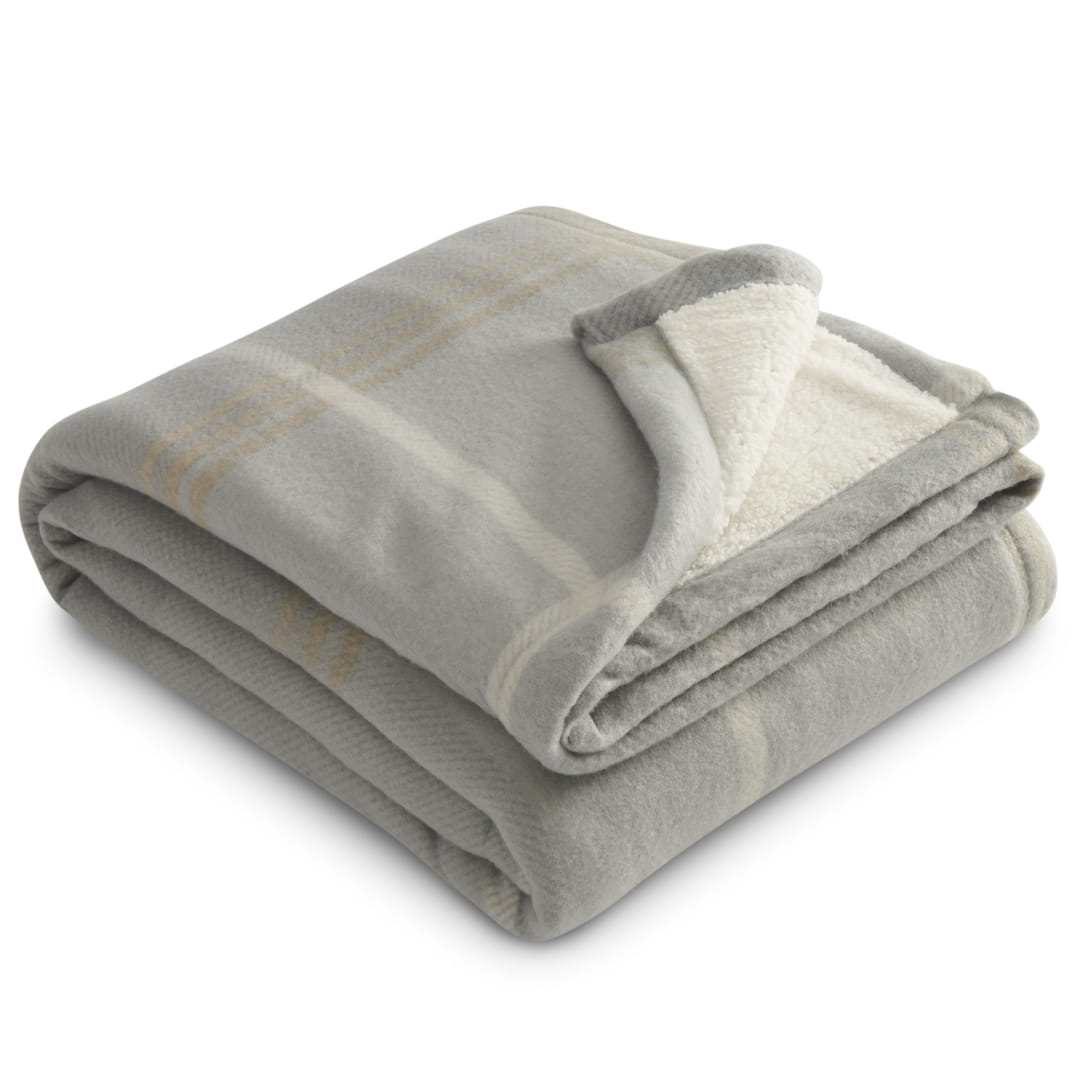 Plaid Fleece Sherpa Blanket 48