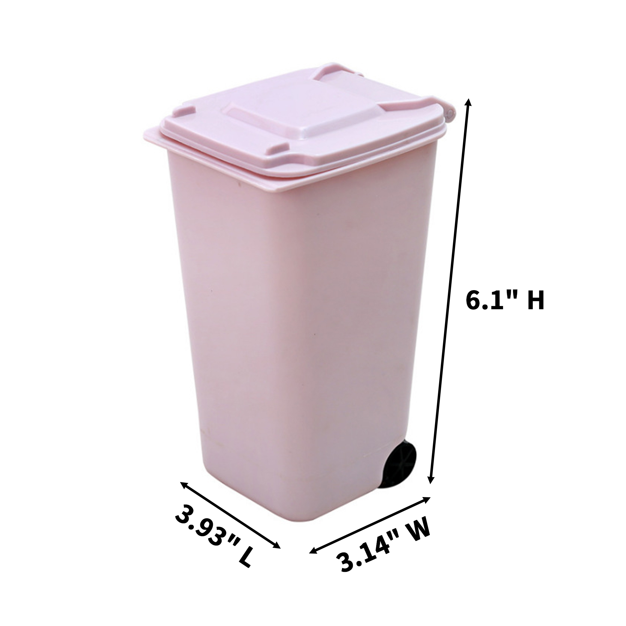 Mini Desktop Trash Bin Organizer 3.93" Length x 3.14" Width x 6.1" Height 6