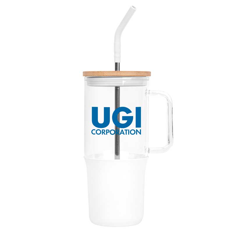 32oz. Glass Tumbler with Handle and Straw 3