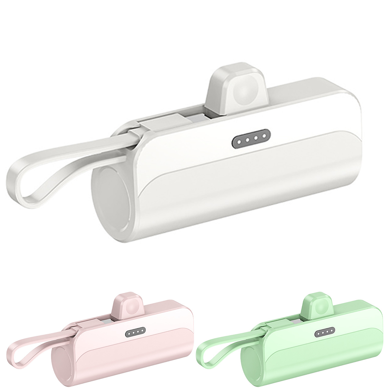 Mini 5000mAh Portable Power Bank w/ Built-in Cable 4