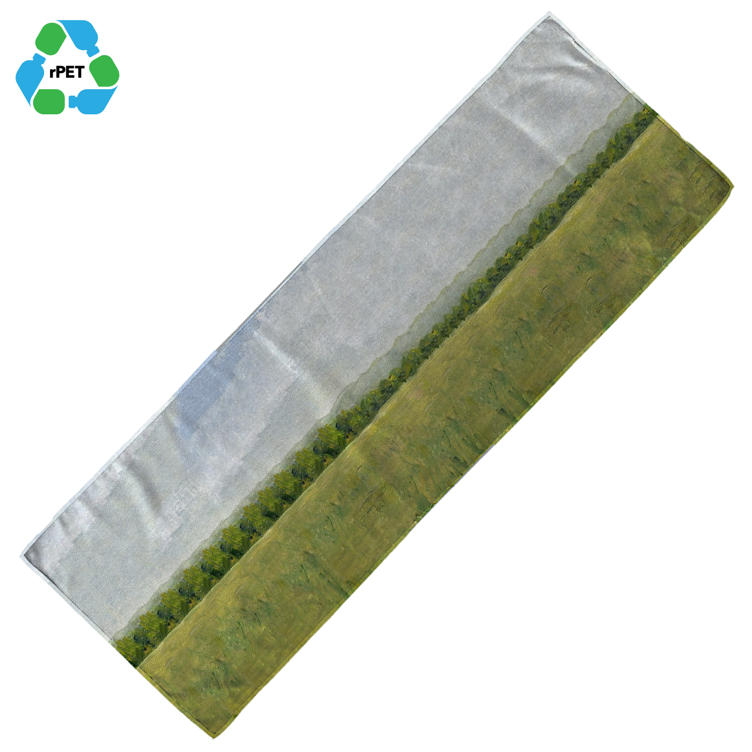 12"x 36" Eco-friendly rPET Sublimated Microfiber Velour Golf Towel with Grommet & Carabiner 1
