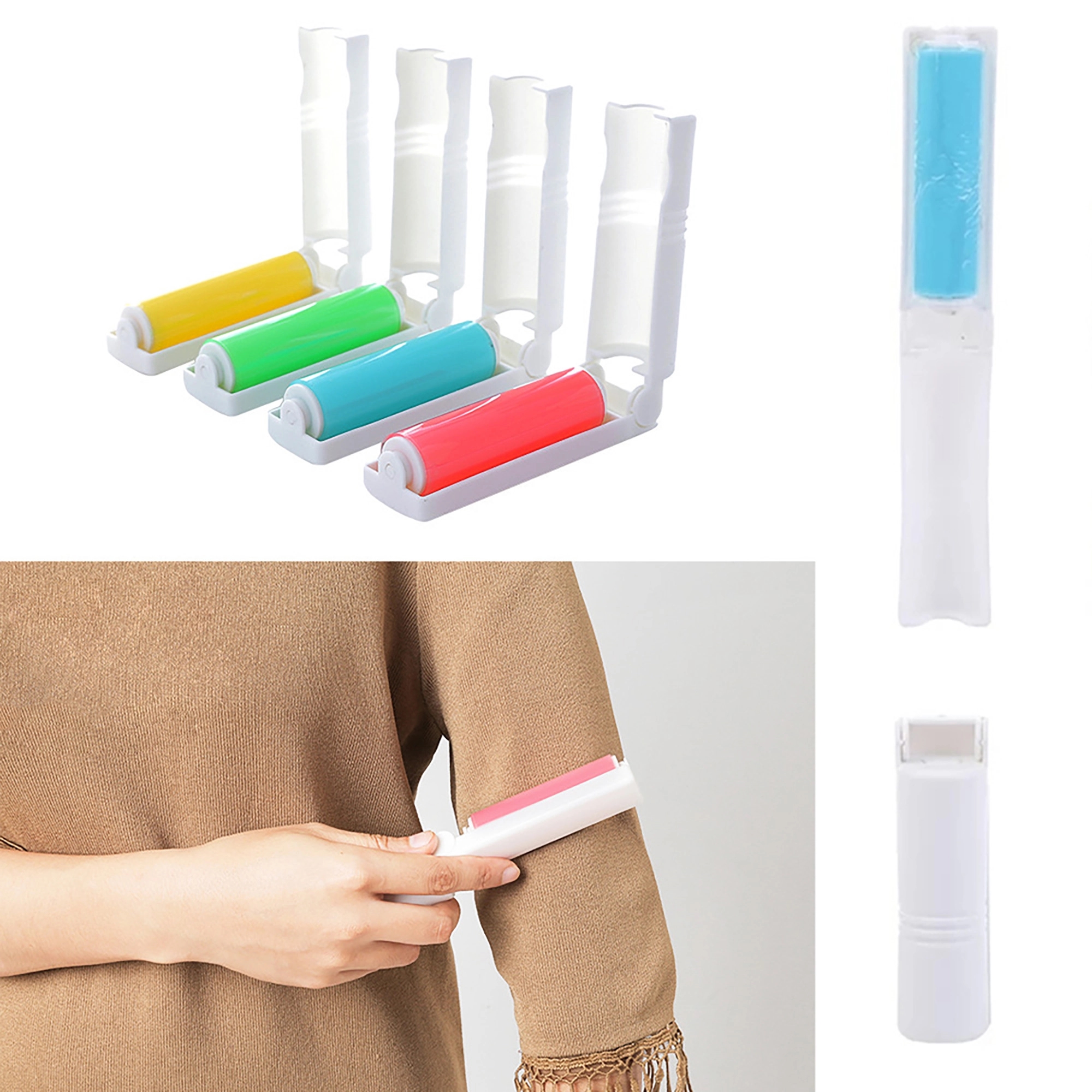 Mini Lint Roller Brush Hair Fabric Remover 5