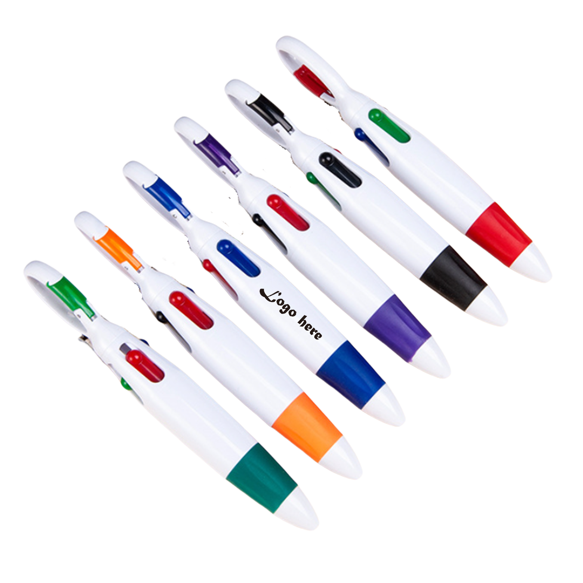 Multicolor Ballpoint Pen with Carabiner MOQ50 5