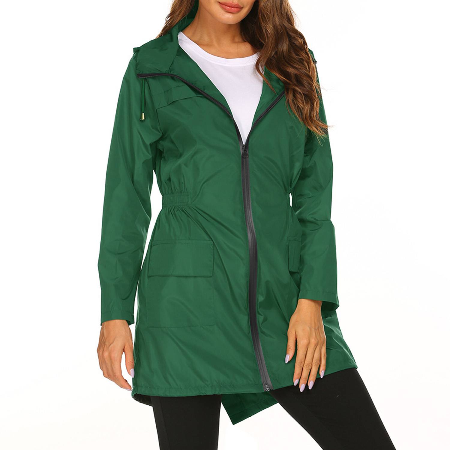 Women Waterproof Windbreaker Jacket w/ Hood 5