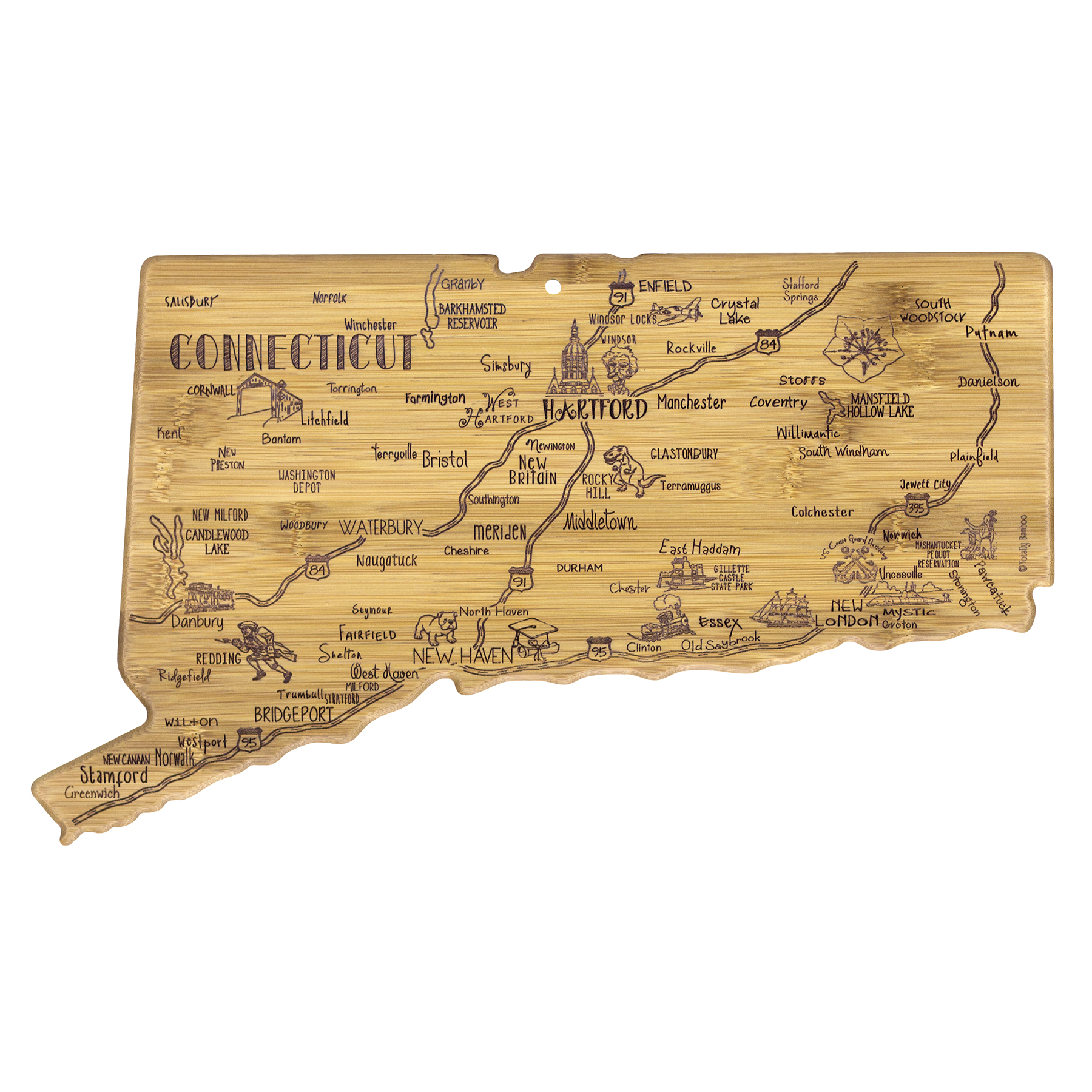 Destination Connecticut Cutting & Serving Board 6
