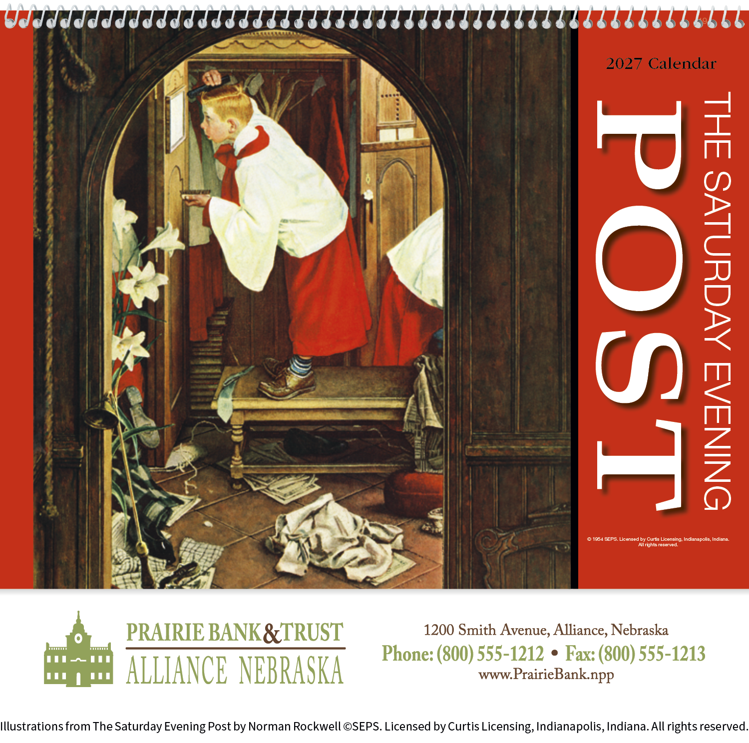 HotLine® Products Saturday Evening Post Appointment Calendar - Spiral 23