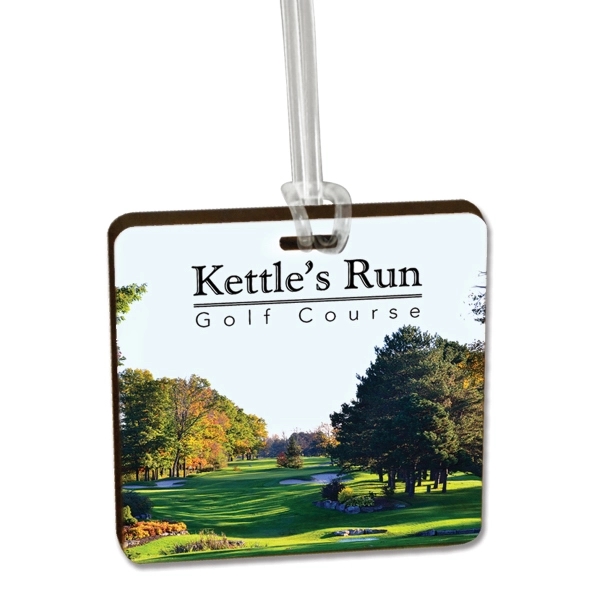 Custom Ultra Vivid Recycled Wood Bag Tags