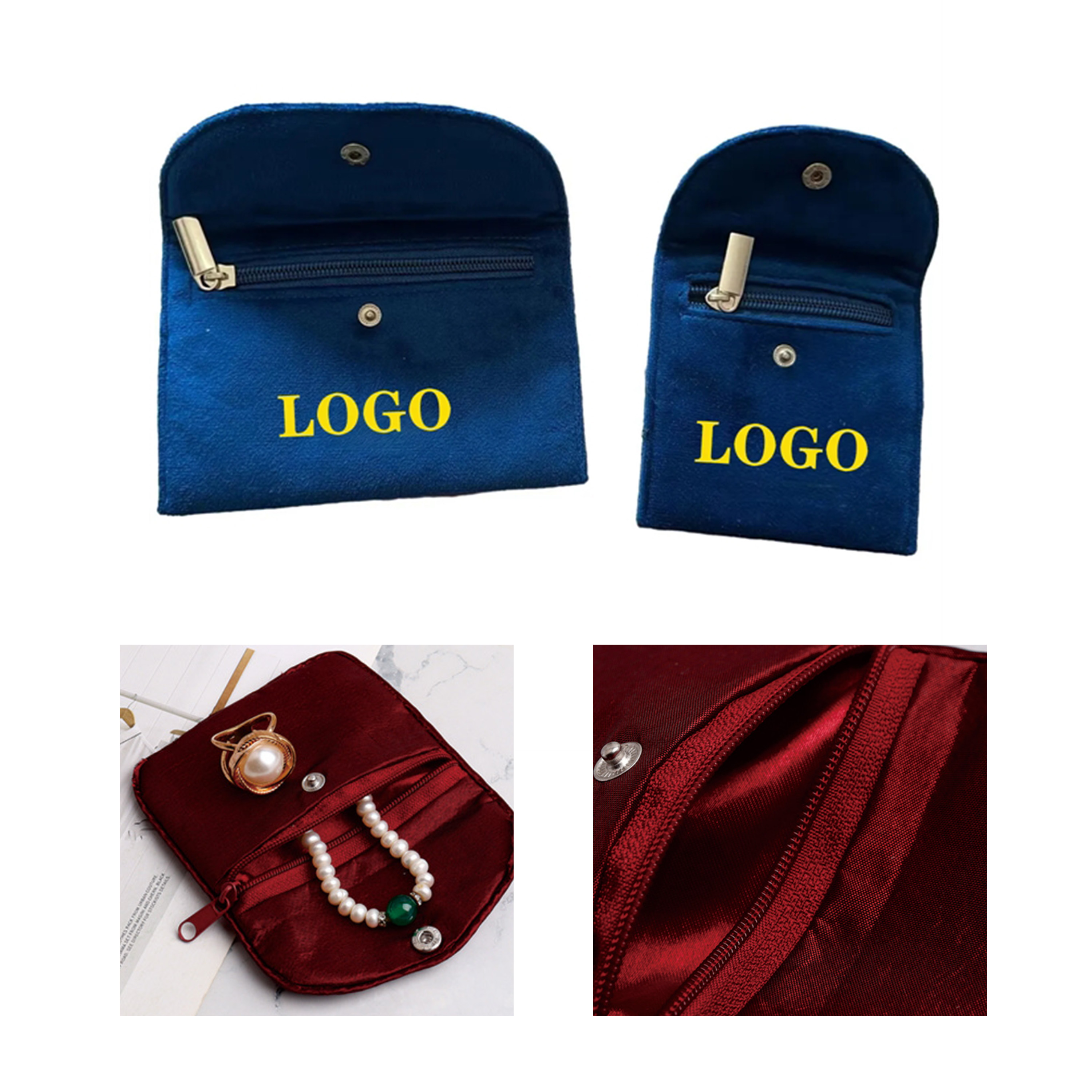 Durable Velvet Jewelry Pouch with Reliable Zipper and Clasp 2