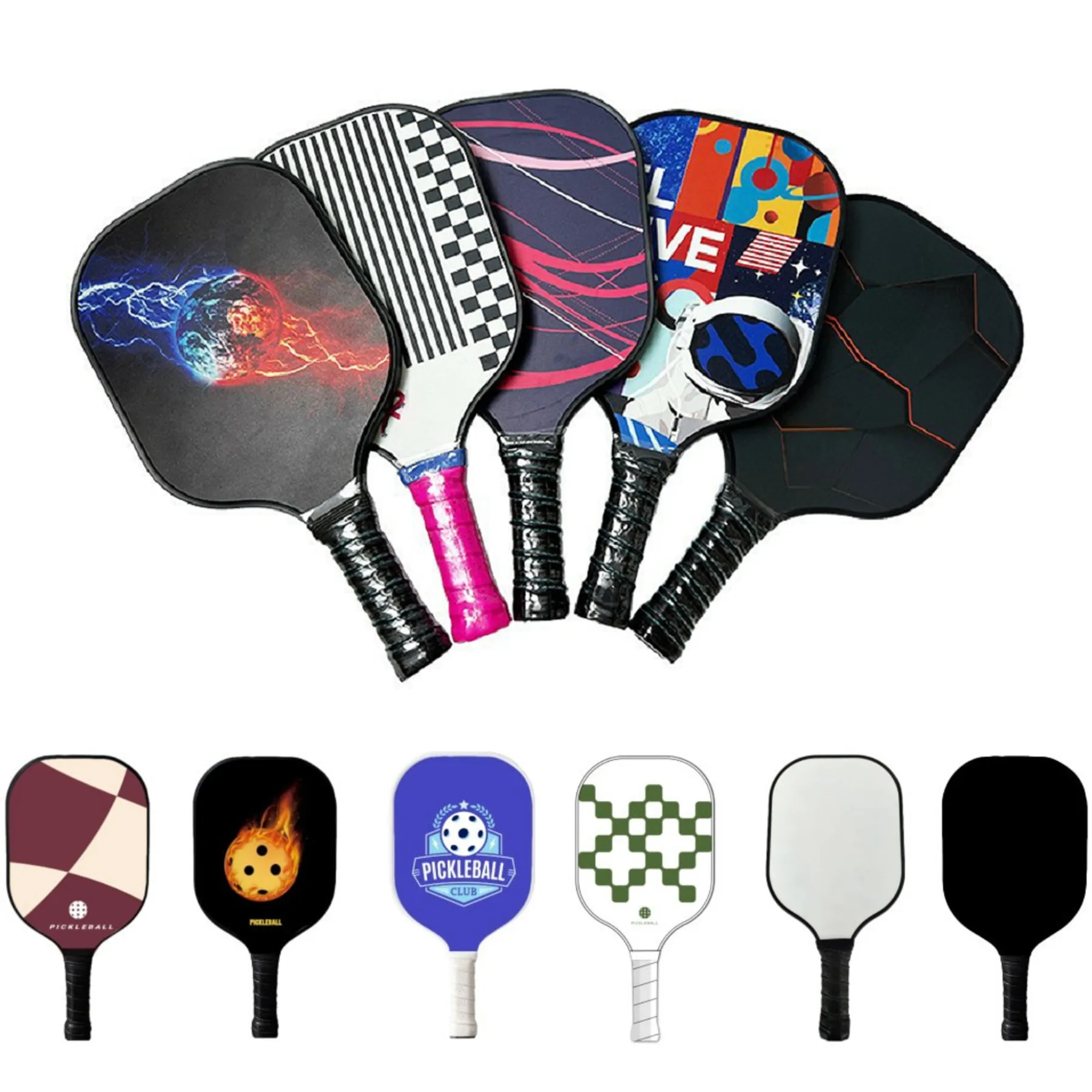 Fiberglass Pickleball Paddles Single Racket MOQ50 2