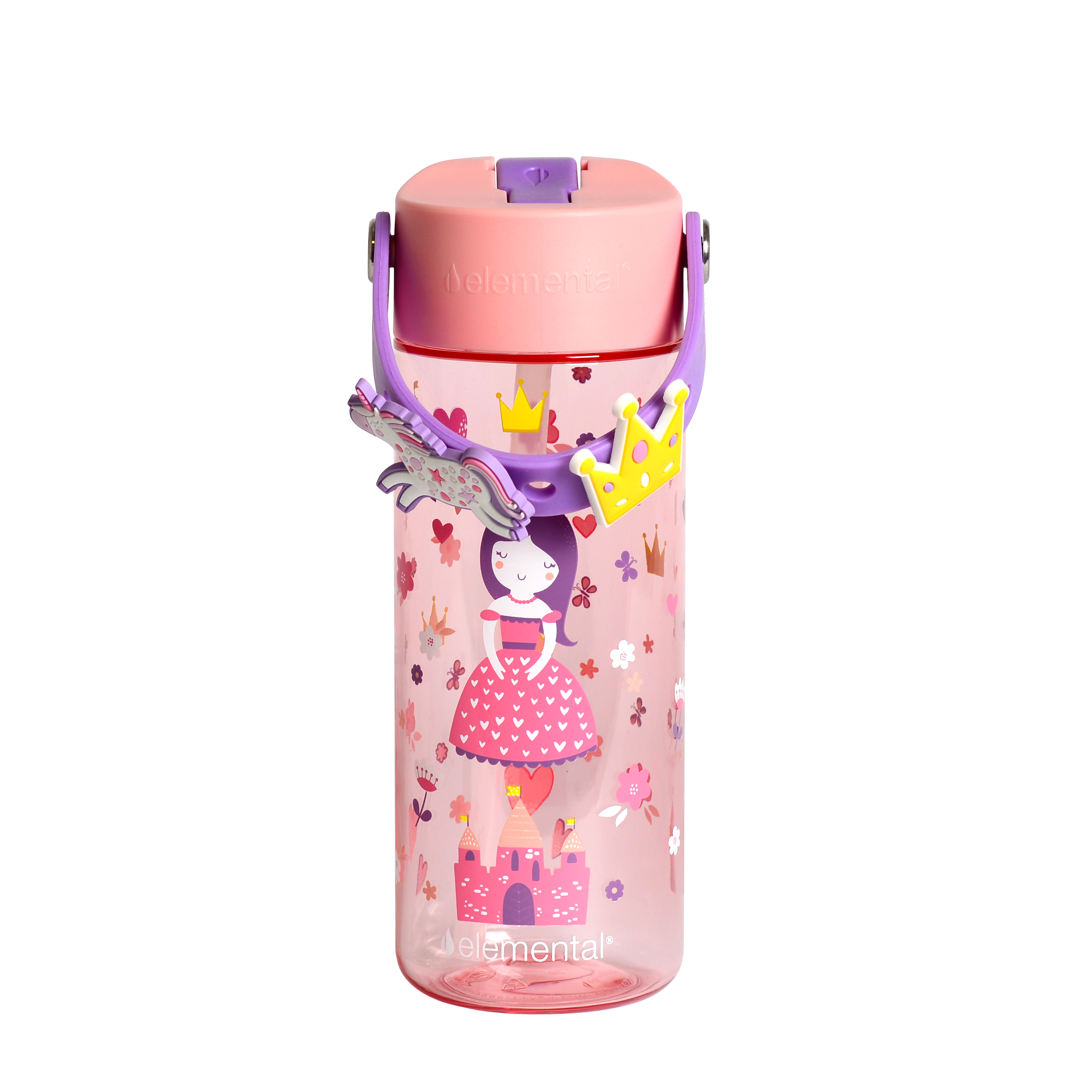 Elemental® Splash Charm 18oz Tritan Water Bottle - with Drinking Spout and Straw 24