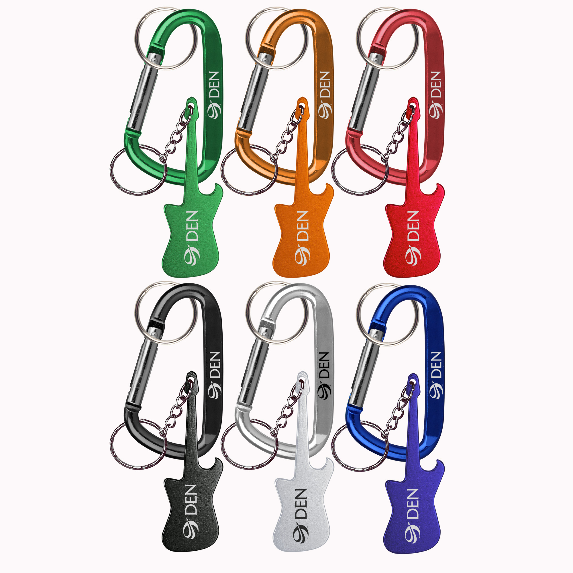 Guitar Shaped Bottle Opener Key Holder and Carabiner