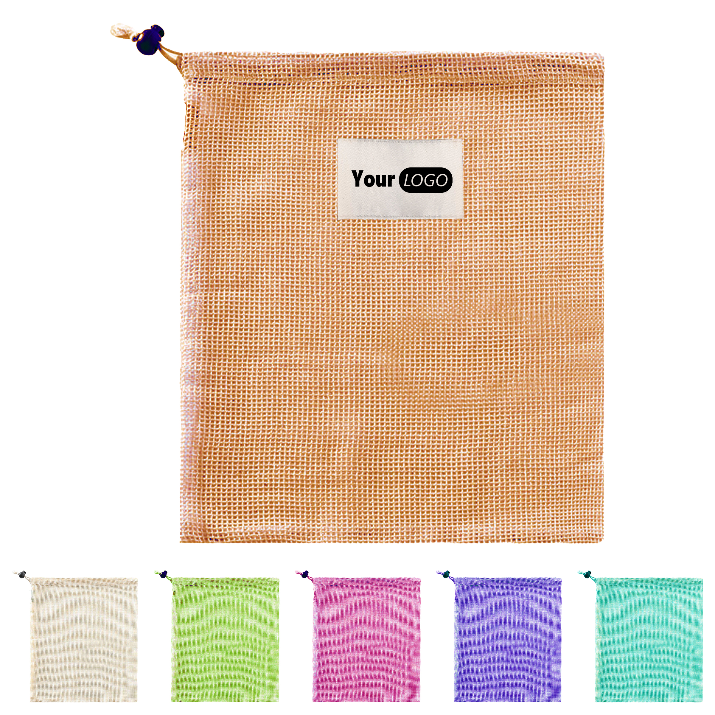 Cotton Durable Mesh Drawstring Bag For Everyday Use 2