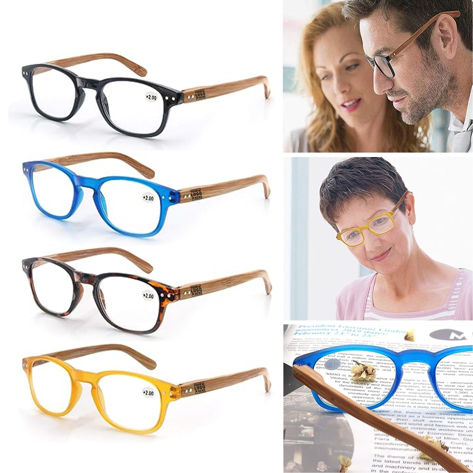 Men Women Fashion Wood Spring Hinges Stylish Reading Glasses 2