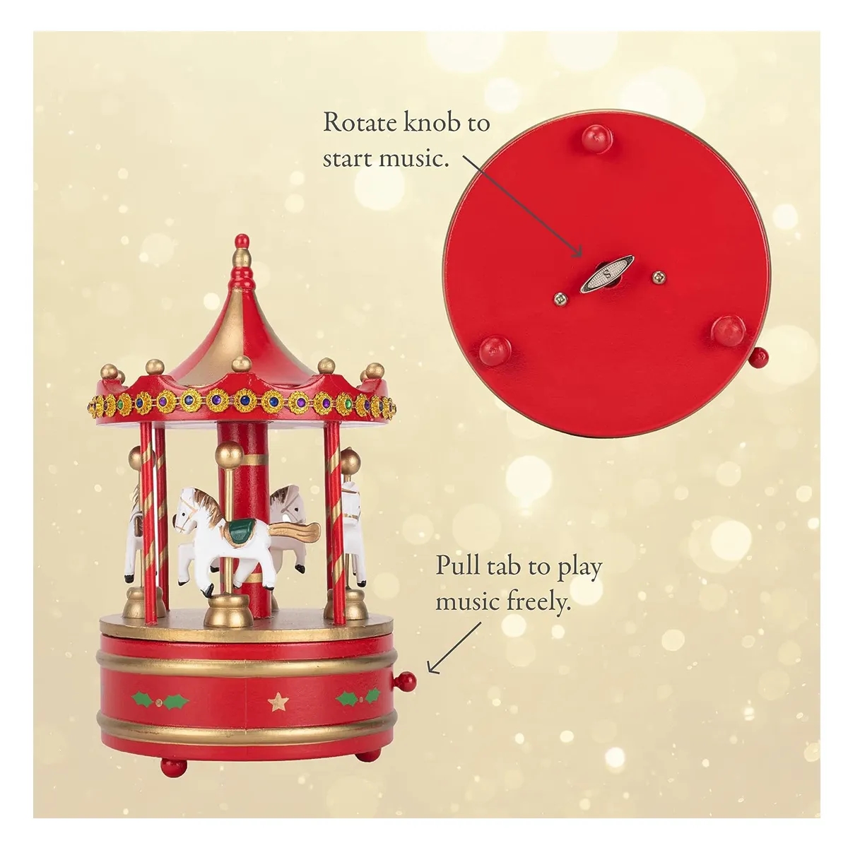 Rotating Carousel 9 inch Musical 3