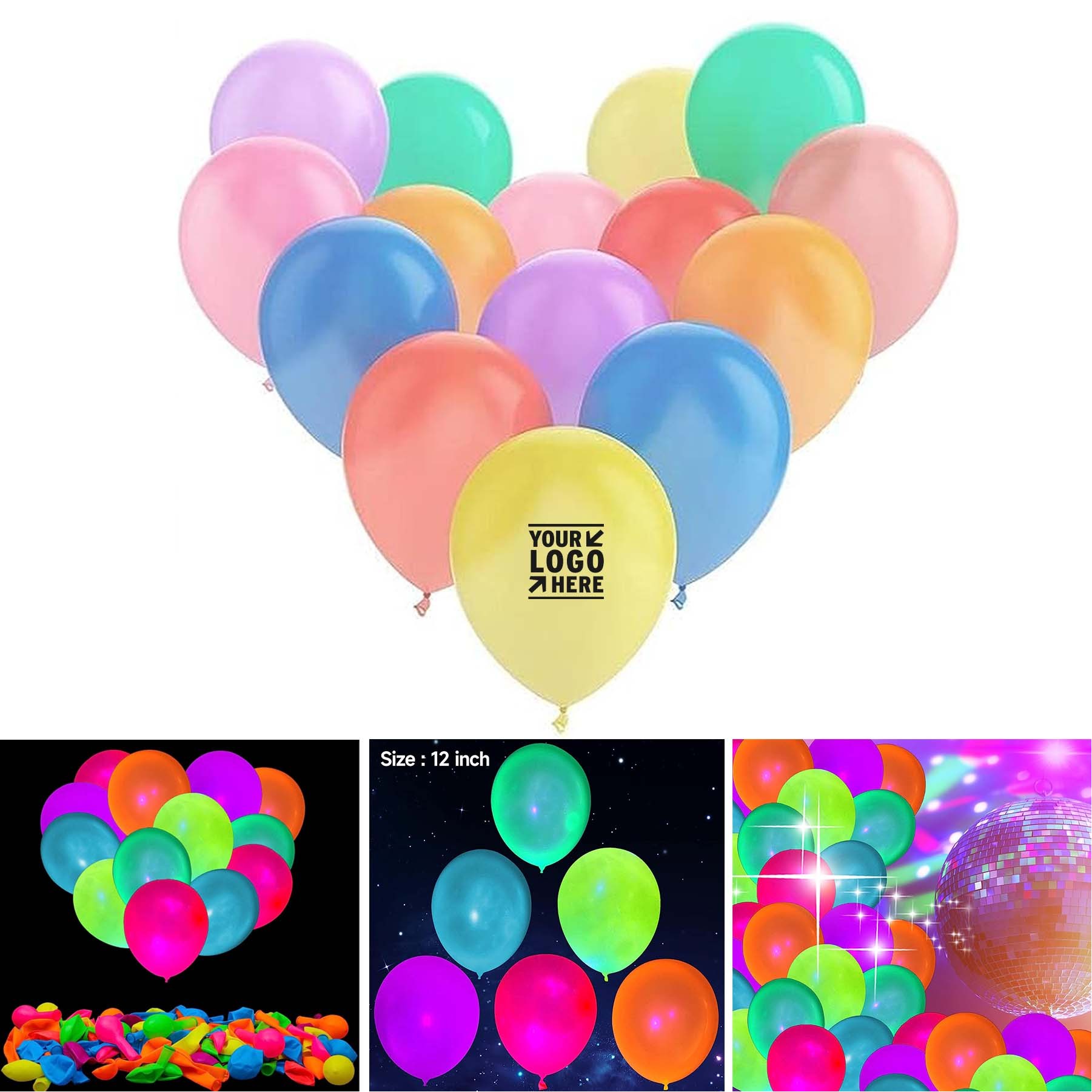 UV Neon Birthday Party Decorations Glow Blacklight Reactive Fluorescent Balloon 3