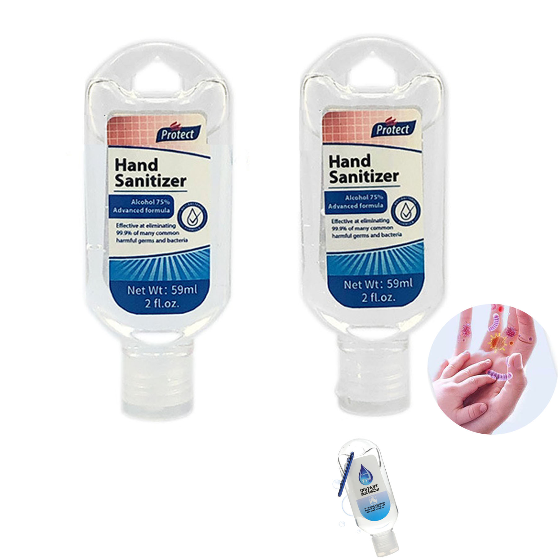 2 oz. Hand Sanitizer Gel With Keychain 1