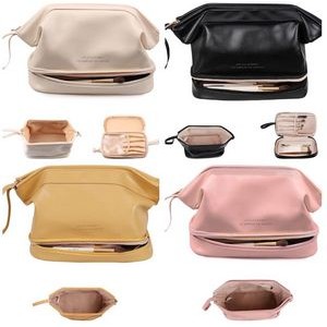 Waterproof PU Double Layers Cosmetic Bag 2