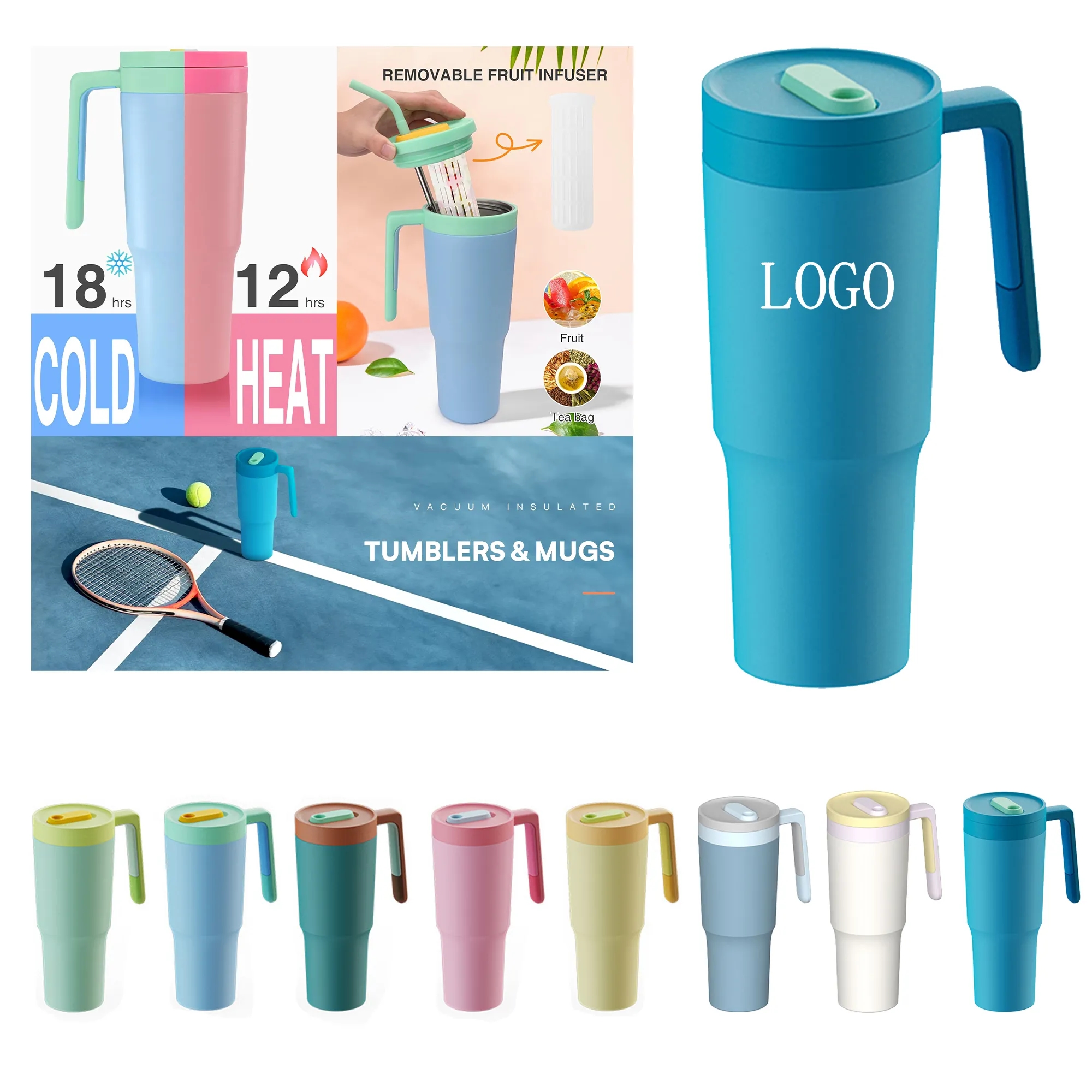 New Handle 40oz Stainless Steel Car Cup 10