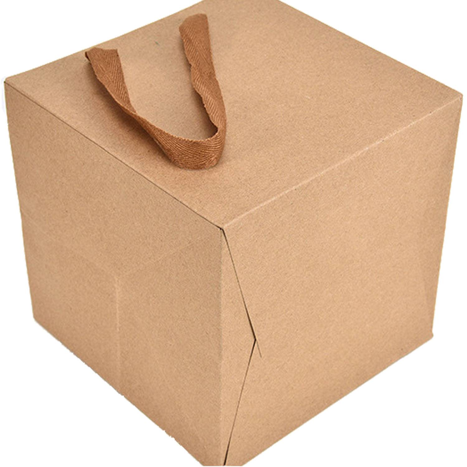 Logo print square paper bag flower shop handbag 4