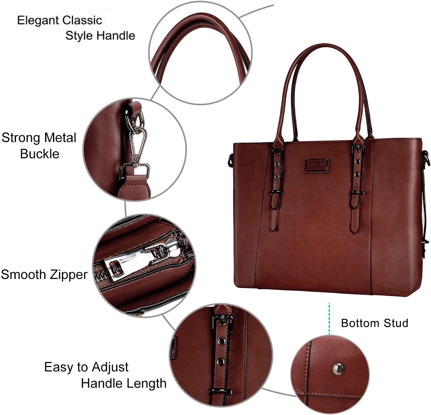 Pu Leather Laptop Tote Bag 5