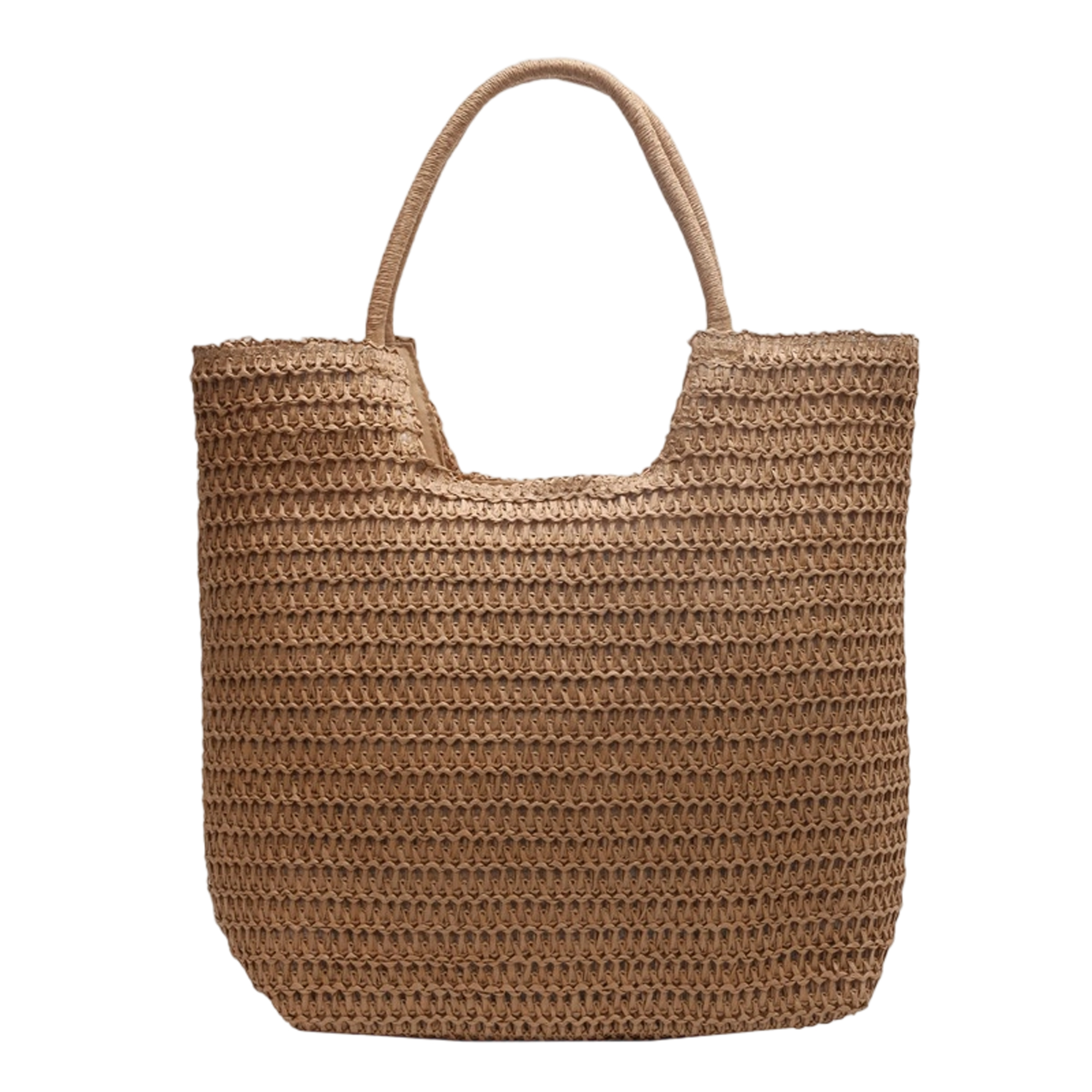Straw Polyester Beach Tote Bag With Zippered Lining, custom tote bag with logo imprint 2
