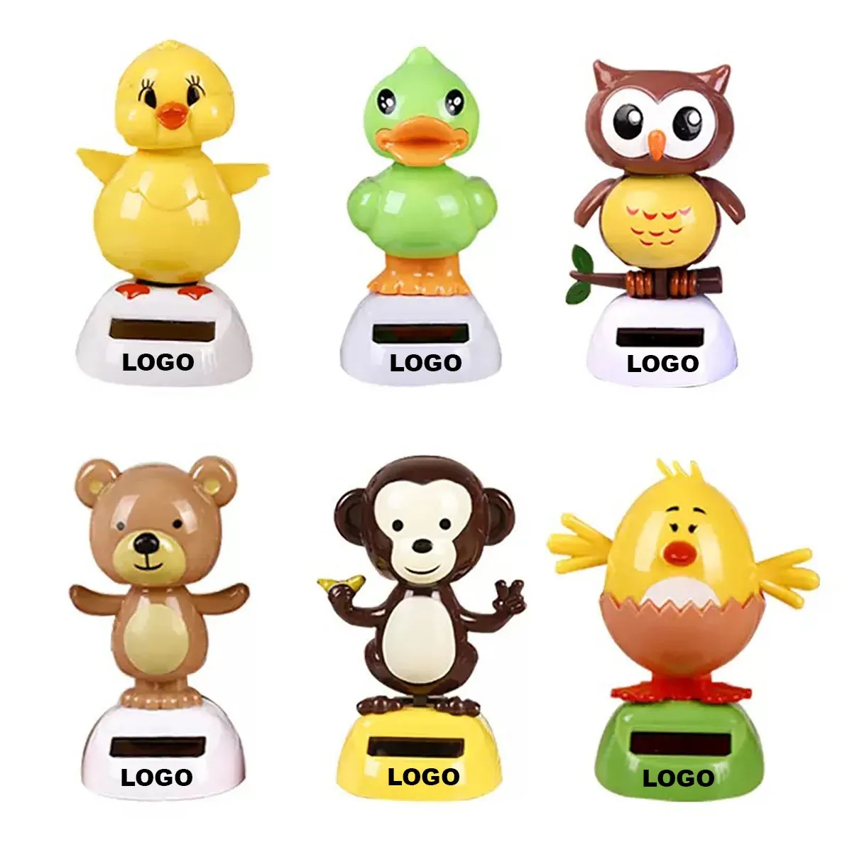 Solar Powered Shaking Head Car Decoration Dancing Toys 6