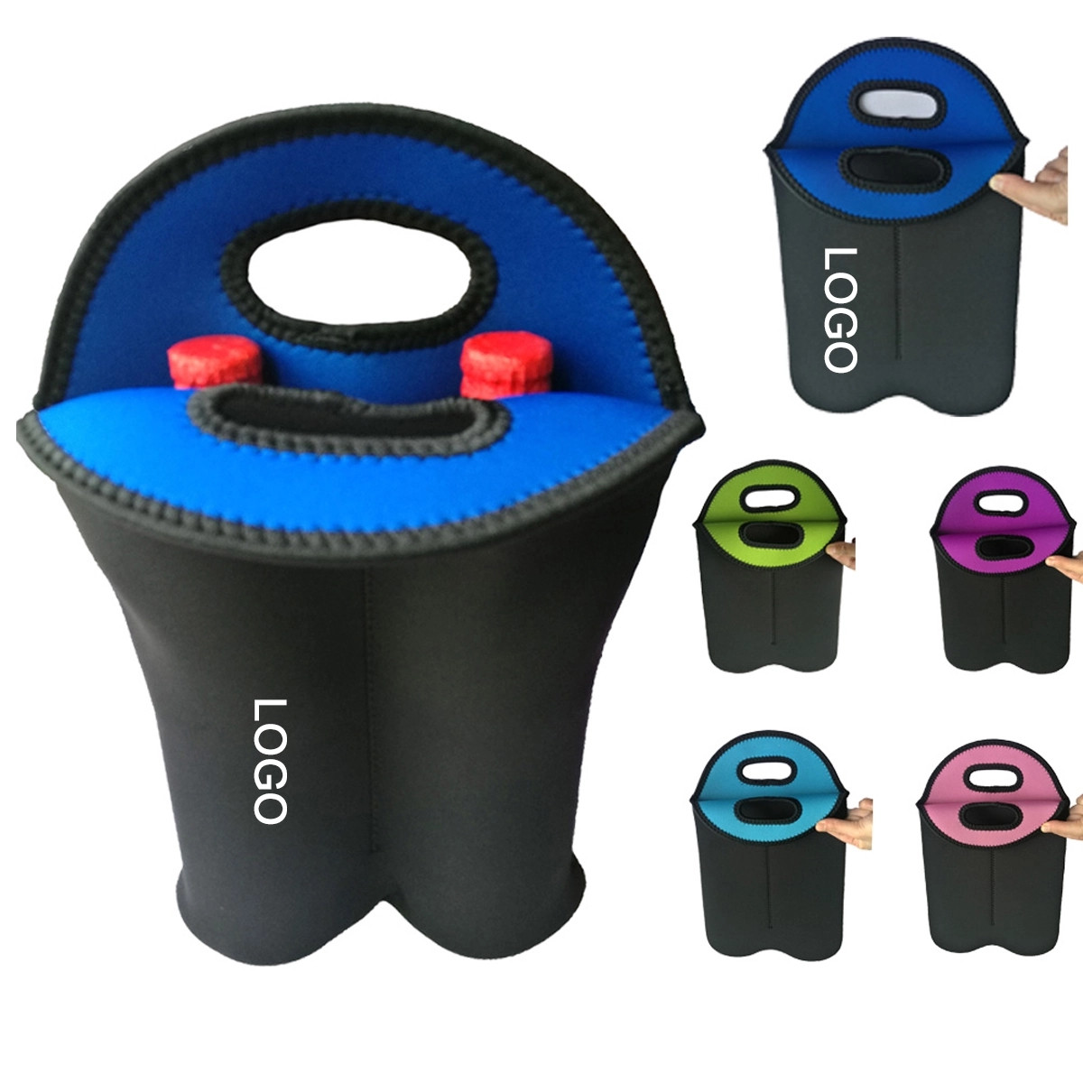 2 Bottles Neoprene Wire Carrier Bag 2