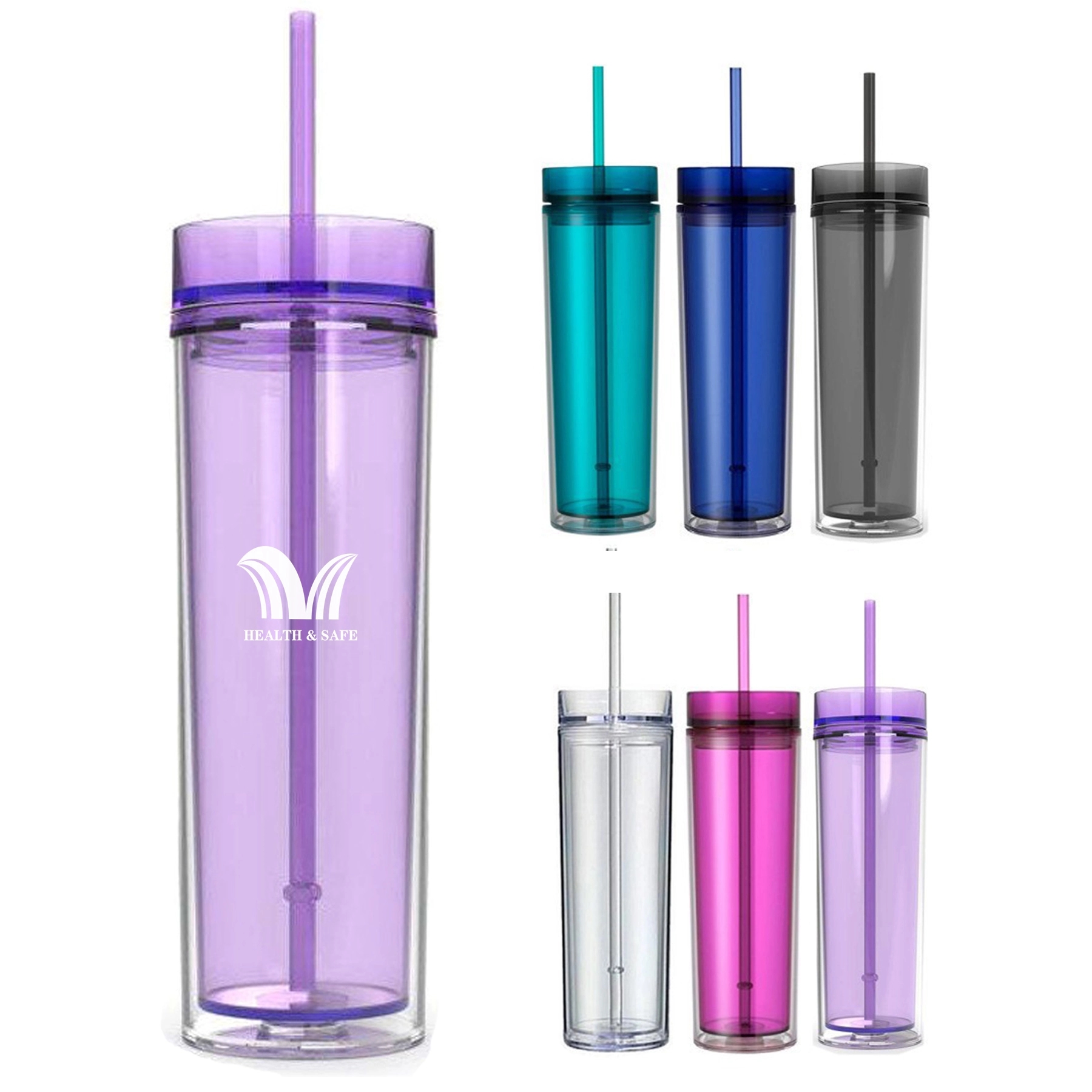 Double-Wall Slim Cups With Straw 2