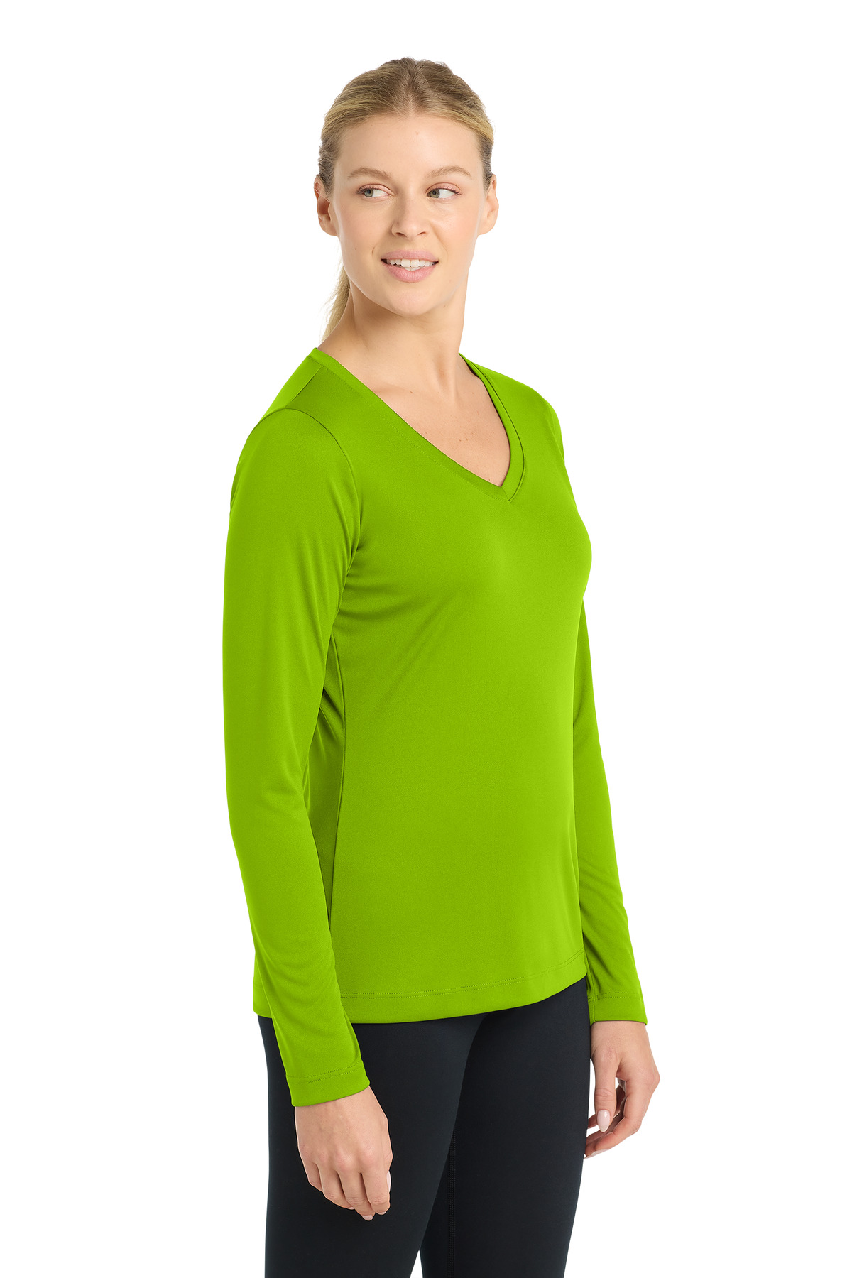 Sport-Tek Women's Long Sleeve PosiCharge Competitor V-Neck Tee. LST353LS 19