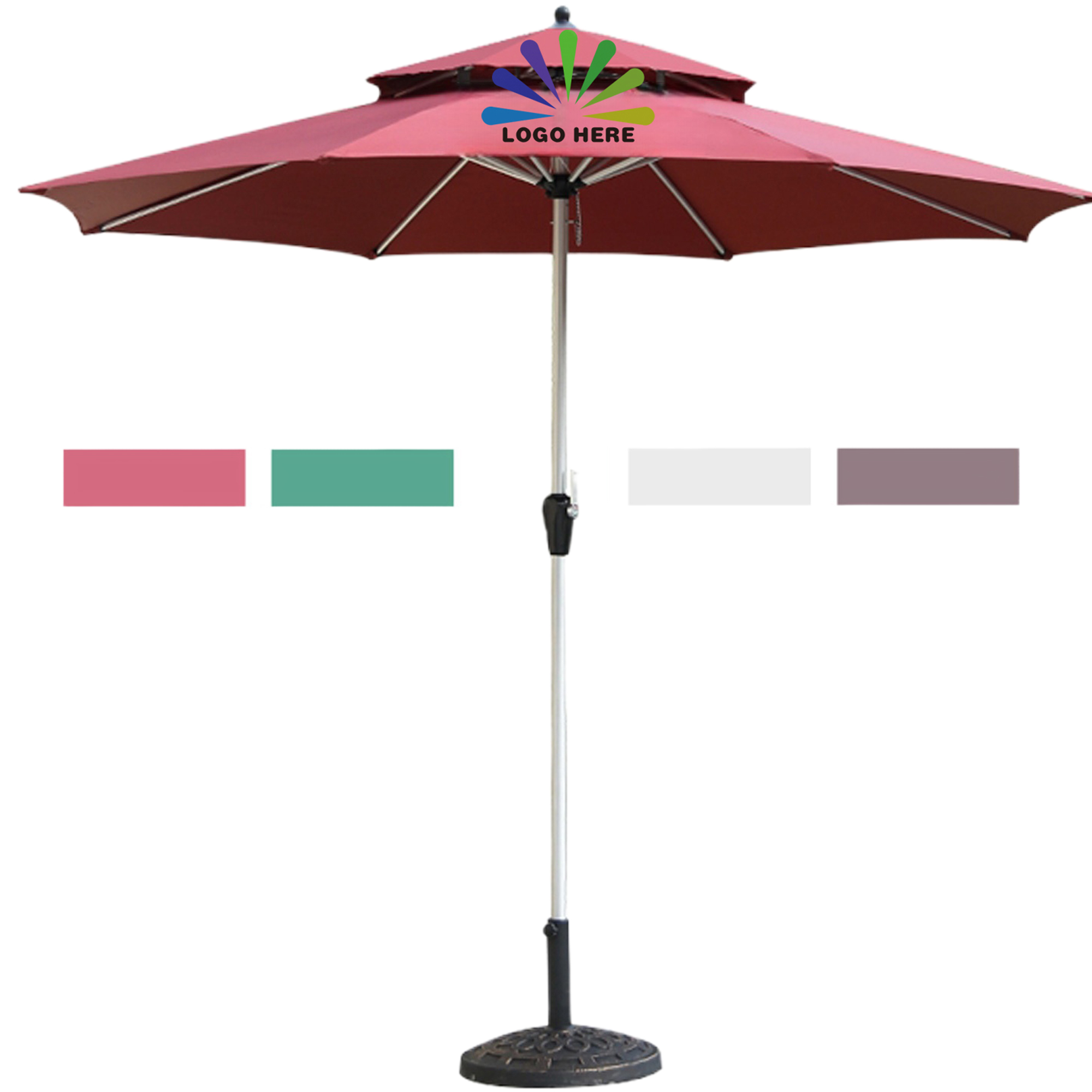 Double Layer Outdoor Sun Patio Umbrella MOQ1 2