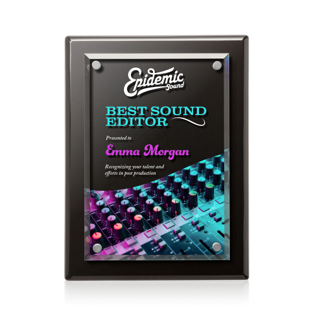 Caledon VividPrint™ Plaque - Black/Silver 1