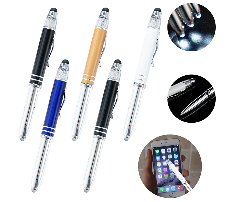 3-in-1 Custom Printed Stylus Pen with LED Light 3