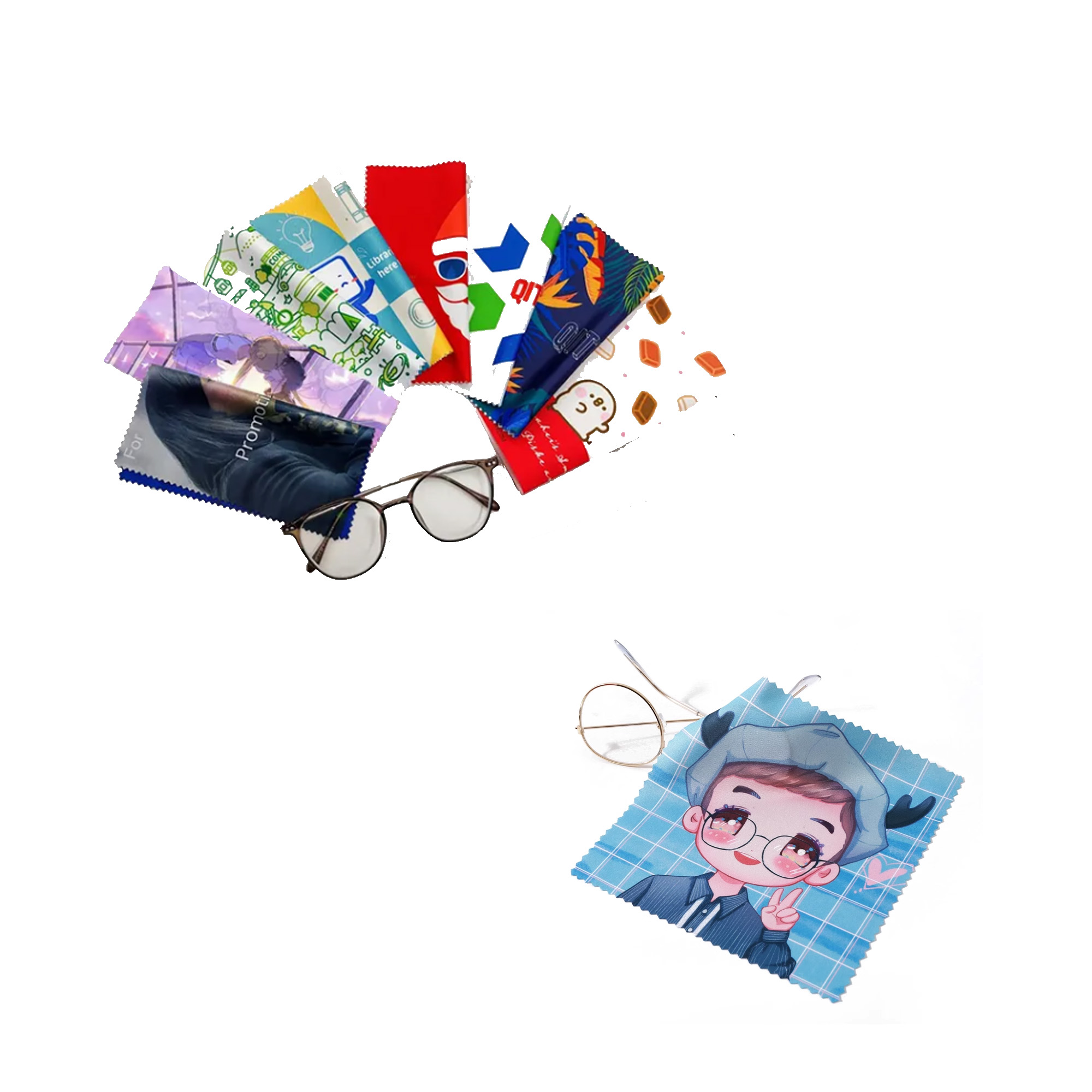 Full Color ultra-fine fiber glasses cleaning cloth 2