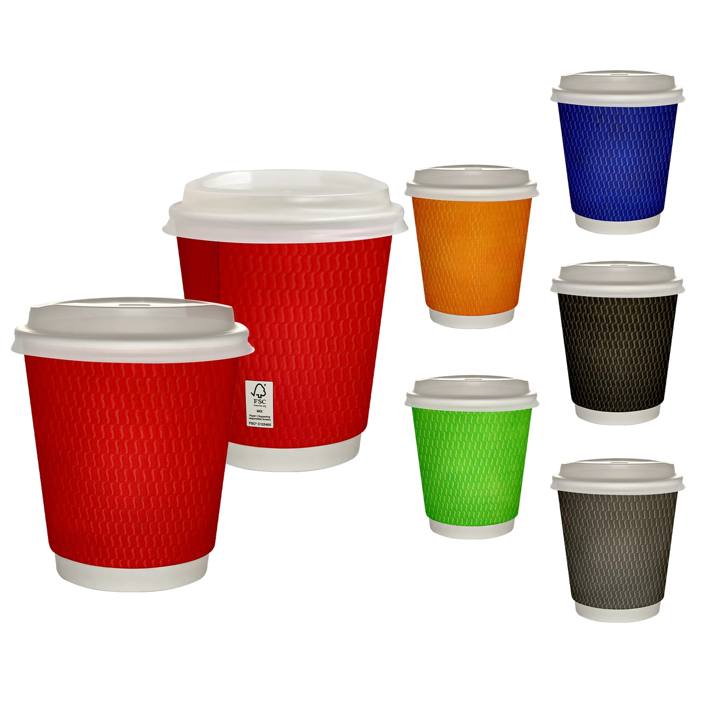 10 oz Full Color Wave Insulated Paper Cup With Lid 16