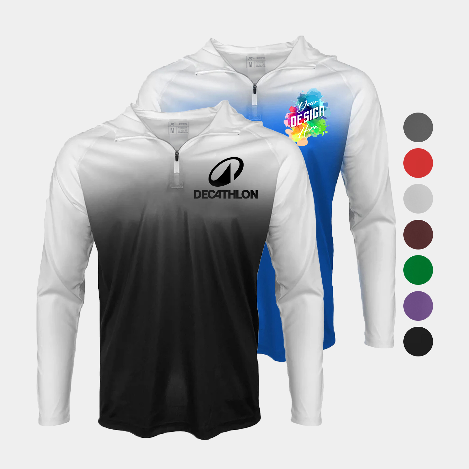 Men's Gradient Sublimated 1/4 Zip Training Hoodie 2
