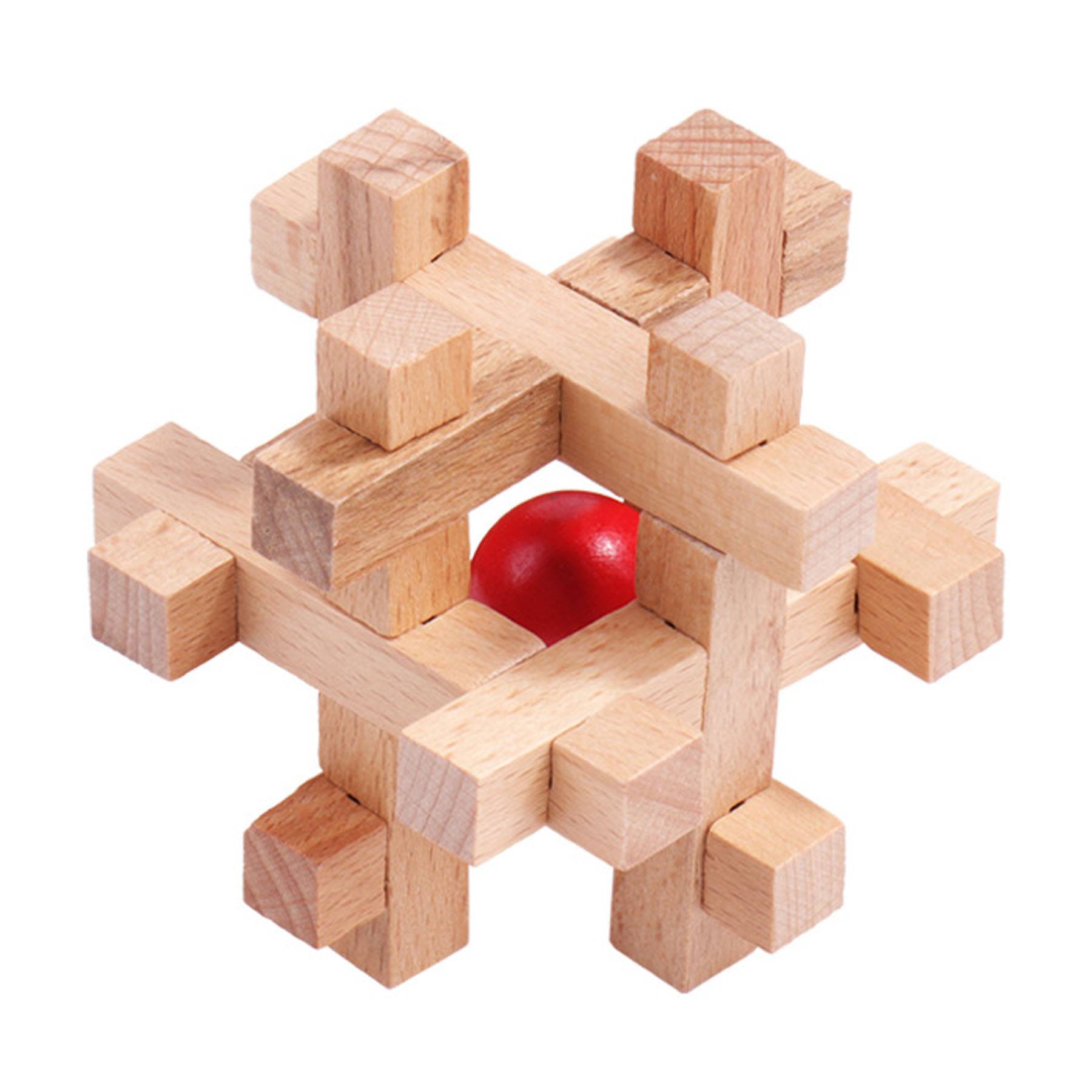 Wooden Puzzles Kongming Lock IQ Test Toy 4
