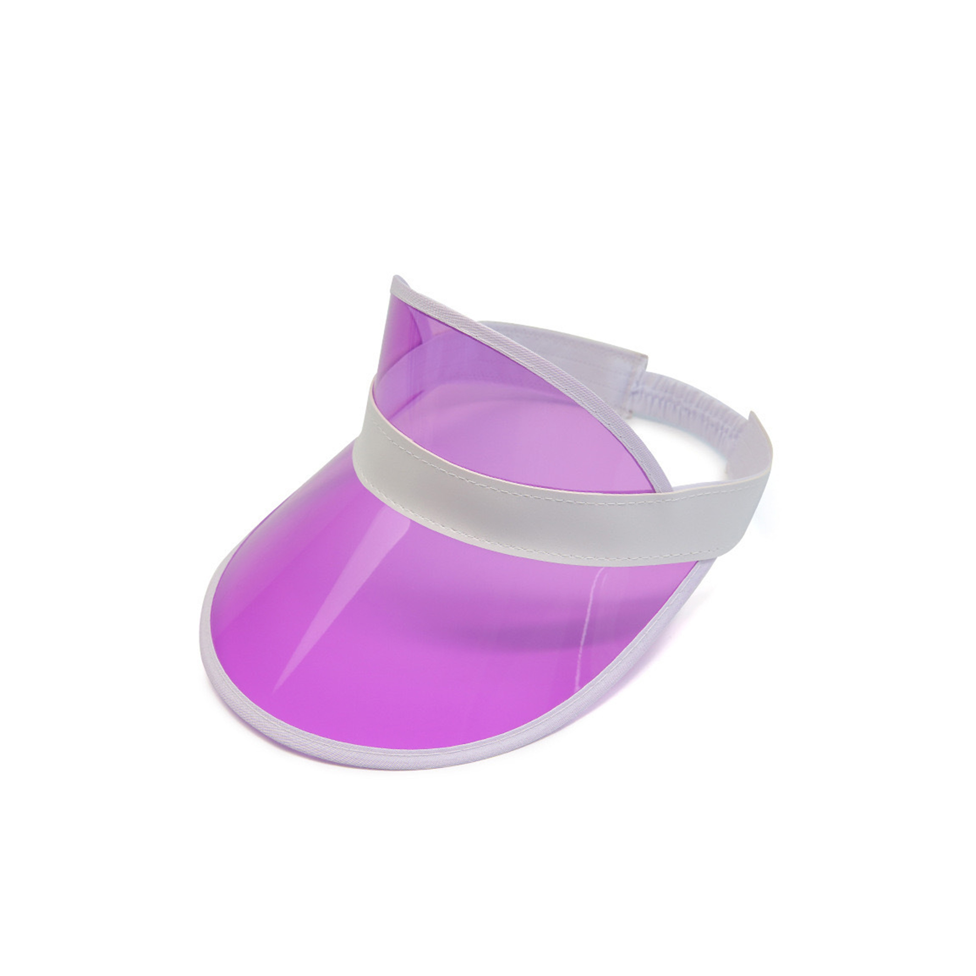 Plastic Clear UV Protection Sun Visor With Elastic Band 5