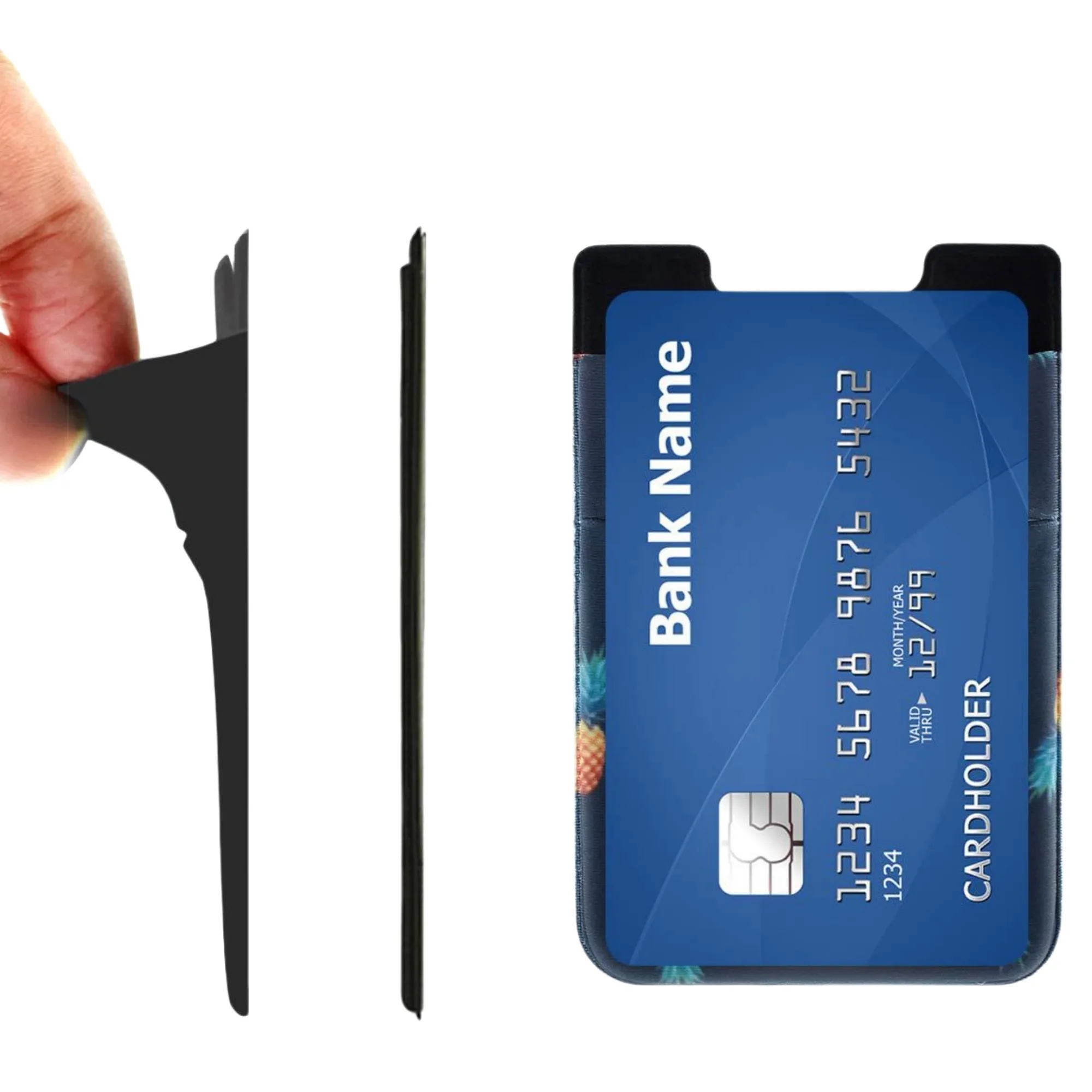 Strech Phone Wallet Card Holder Pouch With Soft Adhesive 2