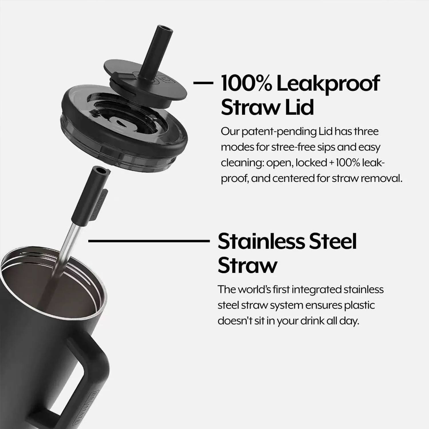 30&40 OZ Stainless Steel Tumbler Cup w/ Handle and Straw 4