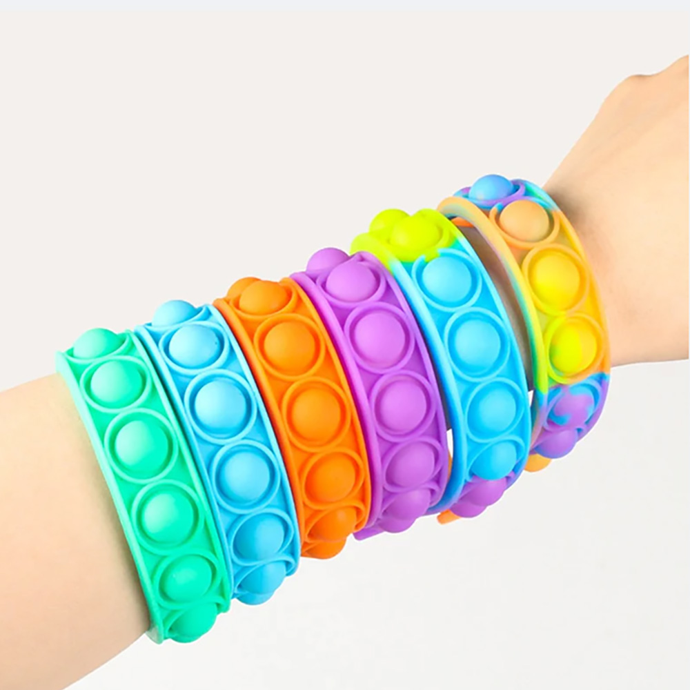 Multicolor Stress Relief Finger Press Bracelet Wristban 1